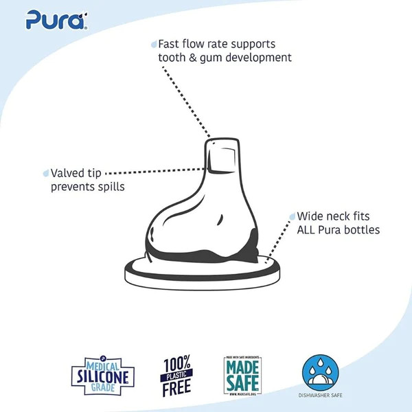 Pura Pura Sippy Bottle Slate 325ml