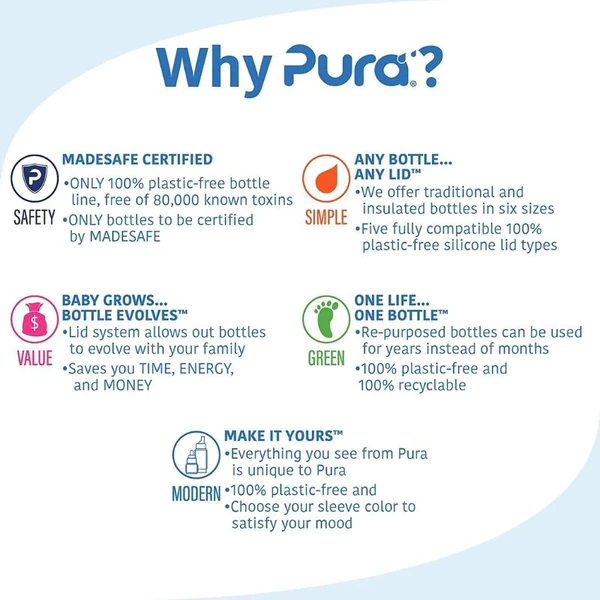 Pura Pura Sippy Bottle Slate 325ml