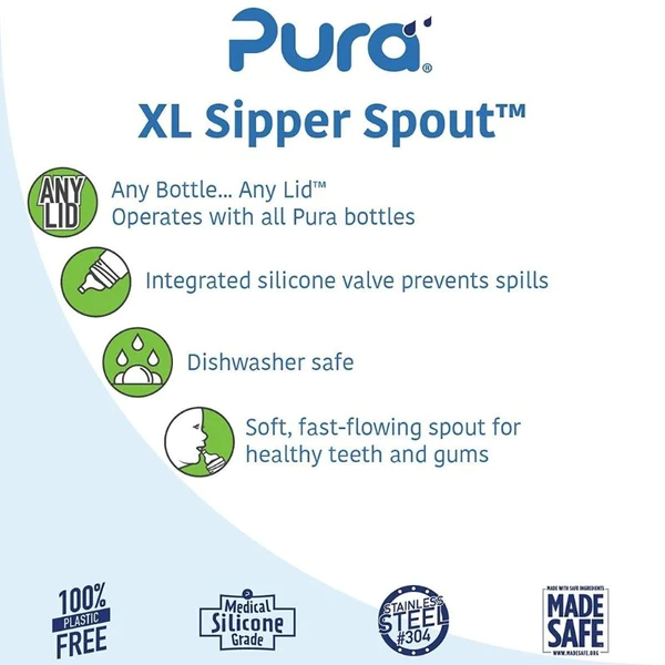 Pura Pura Sippy Bottle Slate 325ml