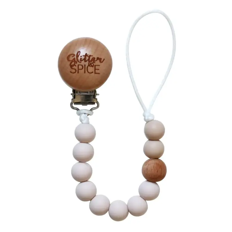 Glitter & Spice Glitter & Spice Pacifier Clip Sand