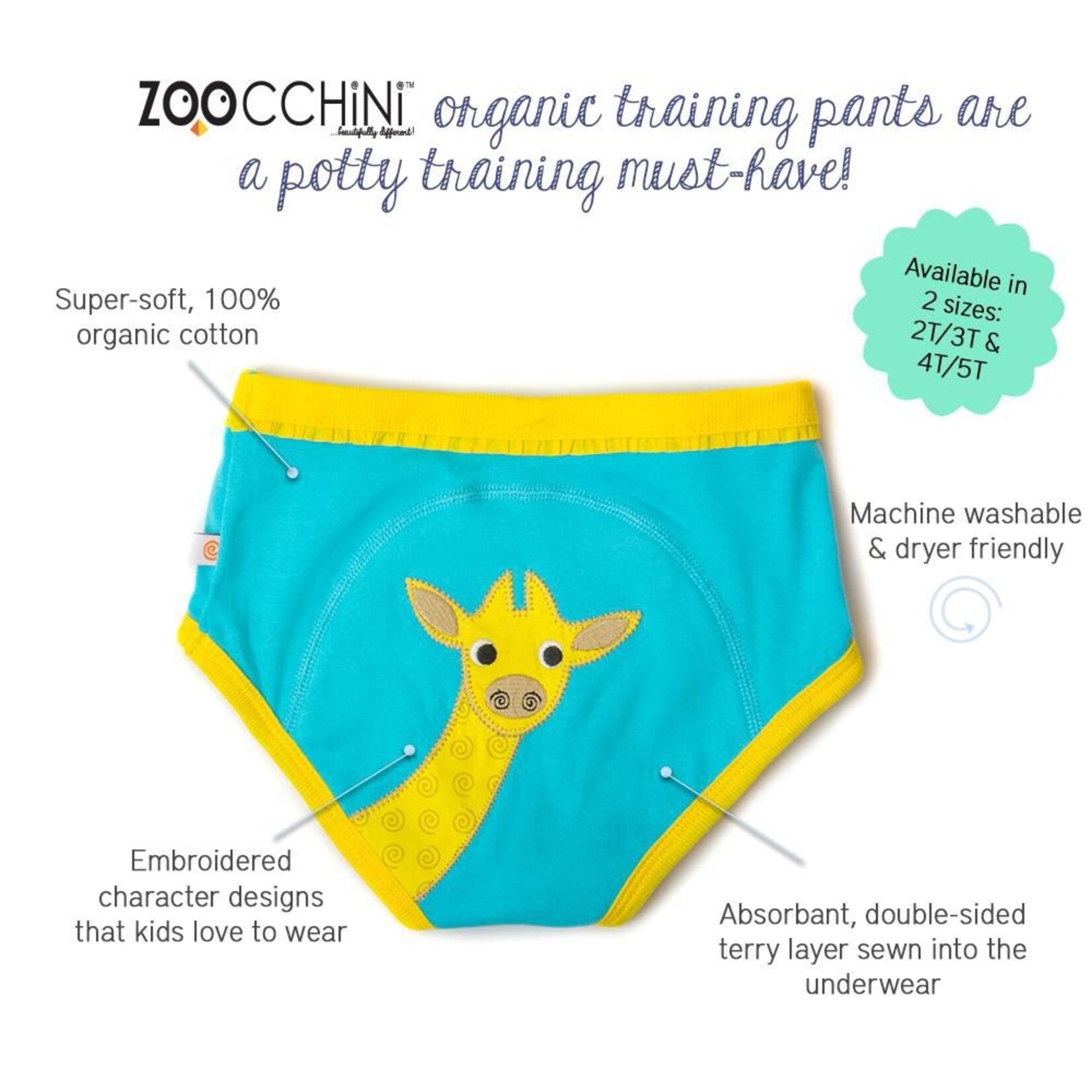 Zoocchini Zoocchini Organic Cotton Training Pant Pnk Starfish