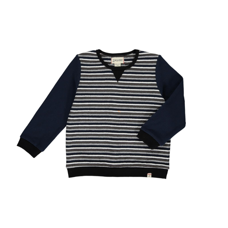 Me & Henry Me & Henry Obion Sweatshirt Stripe Navy/Grey/White