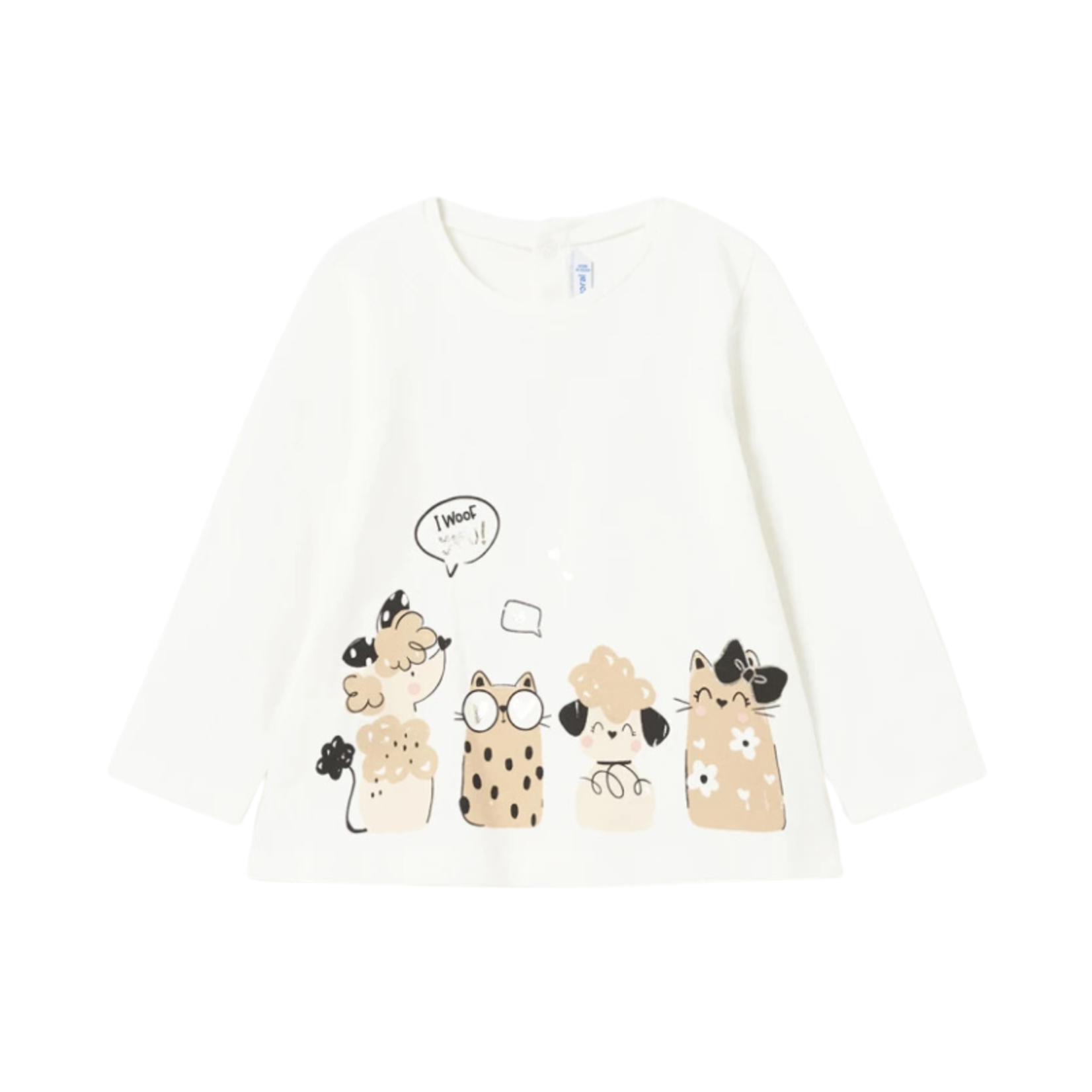 Mayoral Mayoral L/S Top Dogs White/Natural