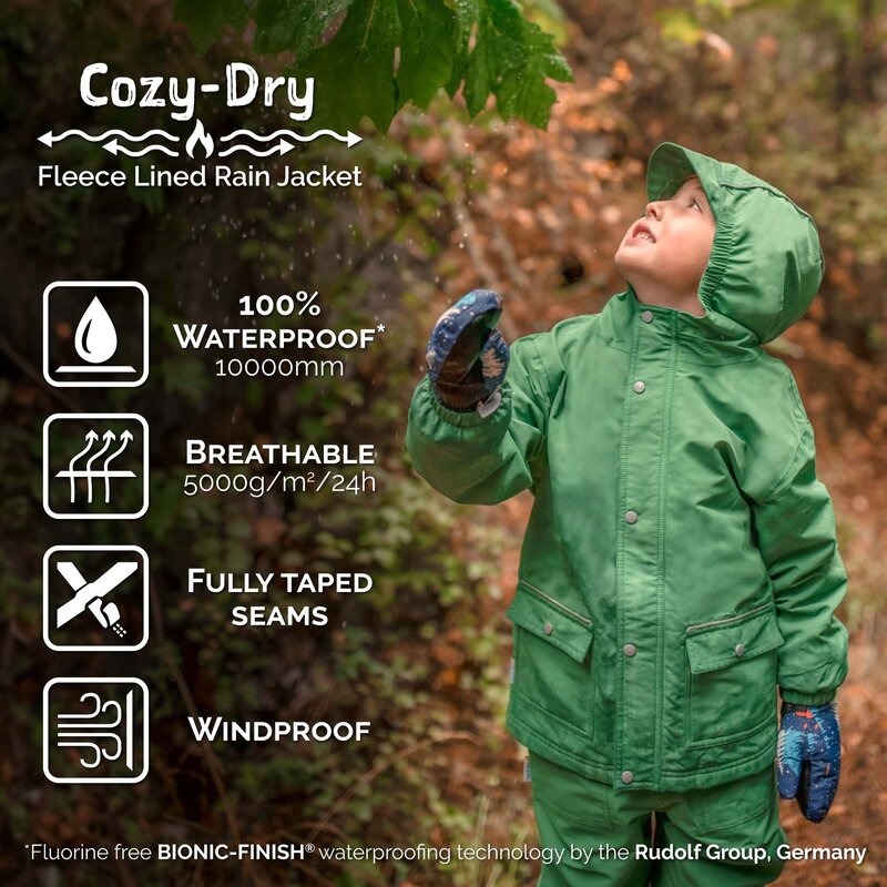 Jan & Jul Jan & Jul Fleece Lined Rain Jacket Bear