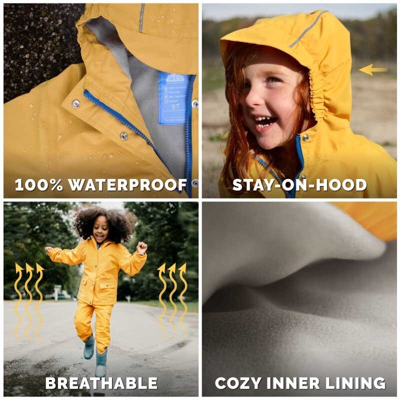 Jan & Jul Jan & Jul Fleece Lined Rain Jacket Bear