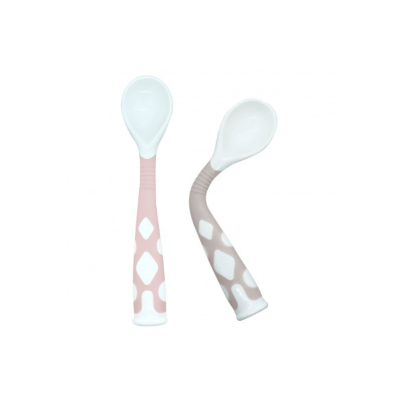 Kushies Kushies Silibend Spoon 2pk Sand/Pink