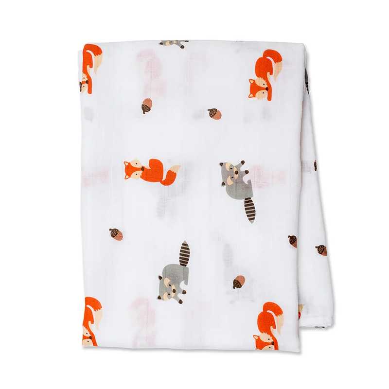 Lulujo Lulujo Muslin Swaddle Cttn/FrstFrnds 47" x 47"