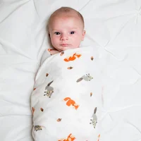 Lulujo Lulujo Muslin Swaddle Cttn/FrstFrnds 47" x 47"