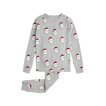 Petit Lem Petit Lem Adult Xmas PJ's Ladies Santa Heather Grey