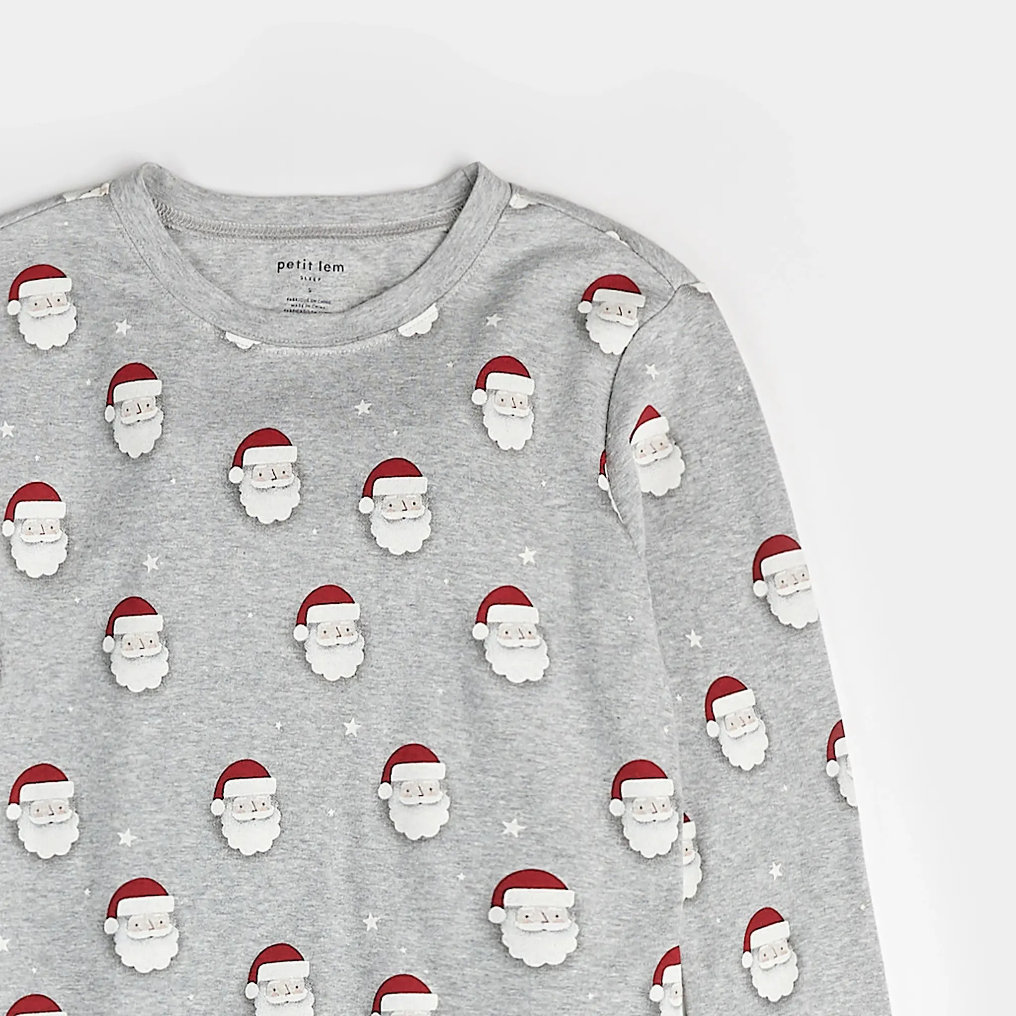 Petit Lem Petit Lem Adult Xmas PJ's Ladies Santa Heather Grey