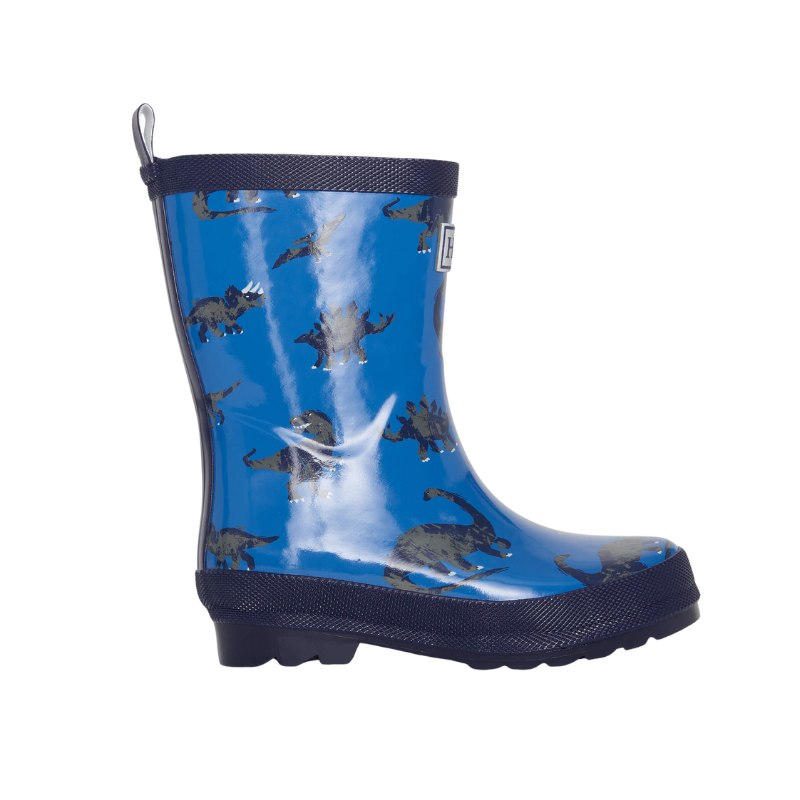 Hatley Hatley Shiny Rain Boots Dino Stamp Classic Blue