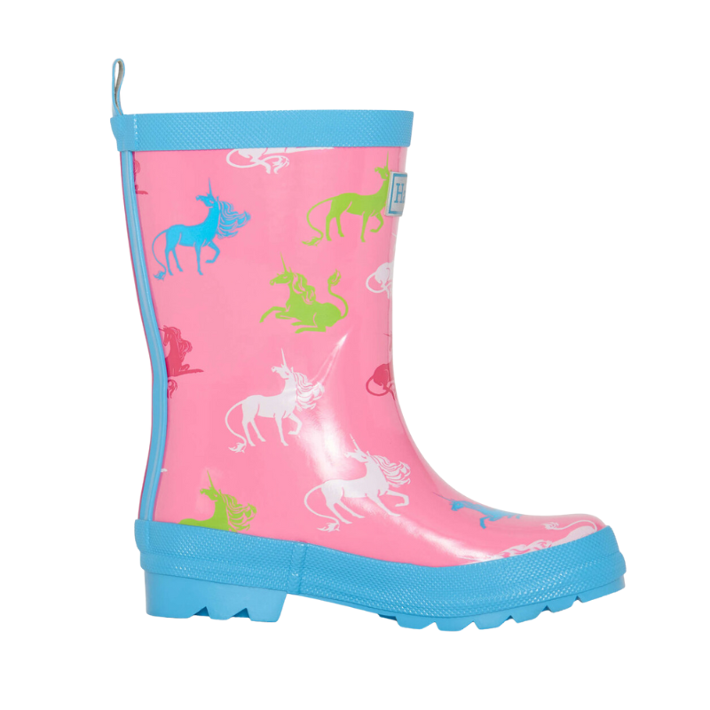 Hatley Hatley Shiny Rain Boots Mystical Unicorn Pink