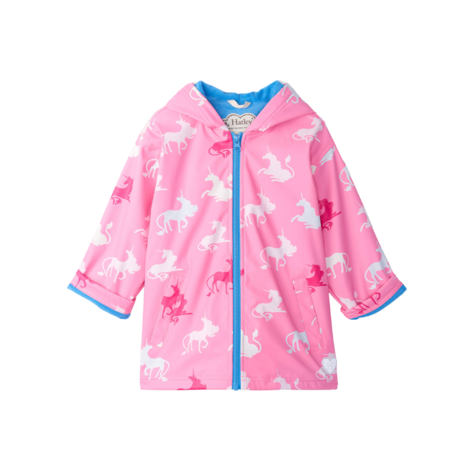 Hatley Hatley Zip Up Rain Jacket Mystical Unicorn Pink