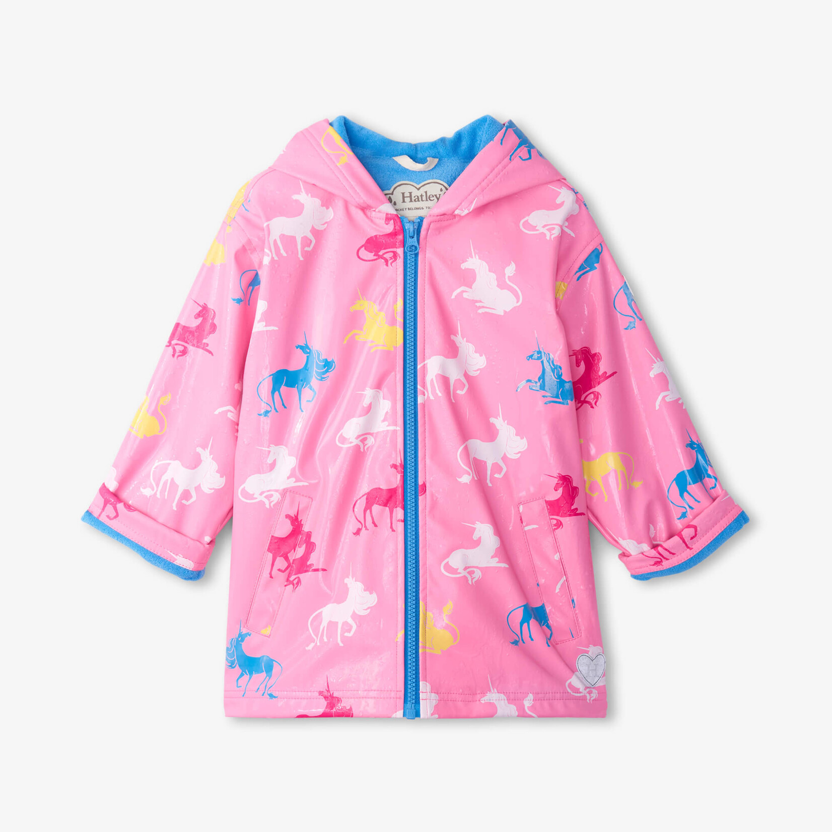 Hatley Hatley Zip Up Rain Jacket Mystical Unicorn Pink