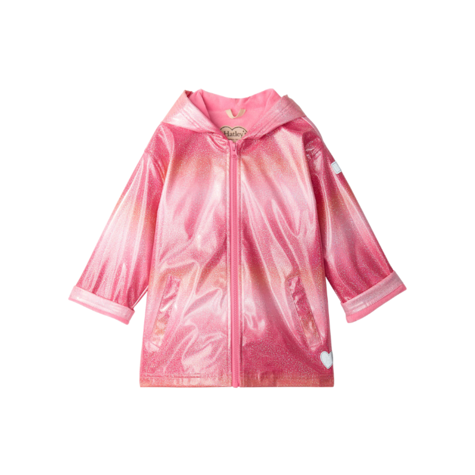 Hatley Hatley Zip Up Rain Jacket Summer Stripe Pink