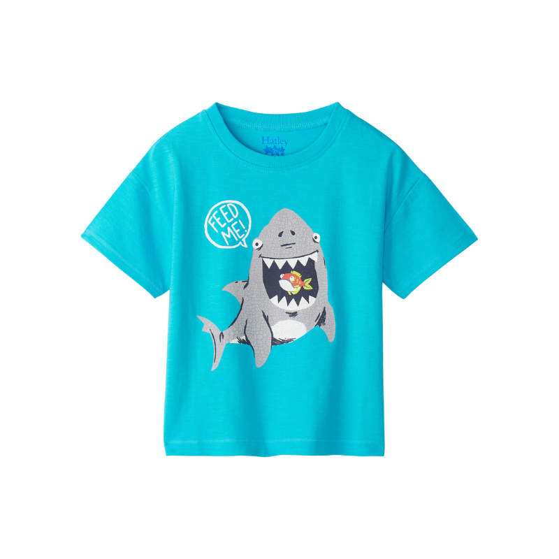 Hatley Hatley Slouchy Tee Feed Me Scuba Blue