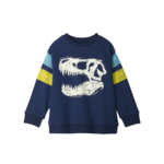 Hatley Hatley Pull Over Sweatshirt Dino Glow Peacoat