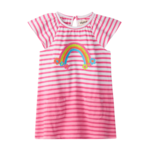 Hatley Hatley Easy Raglan Dress Rainbow/Azalea Pink