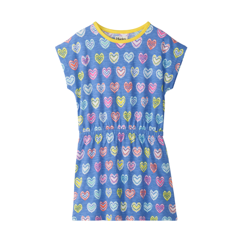 Hatley Hatley Relaxed Dress Shibori Hearts Granada Sky