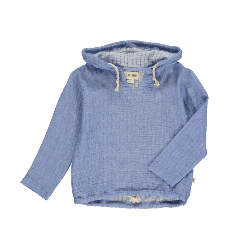 Me & Henry Me & Henry St. Ives Gauze Hooded Top Blue