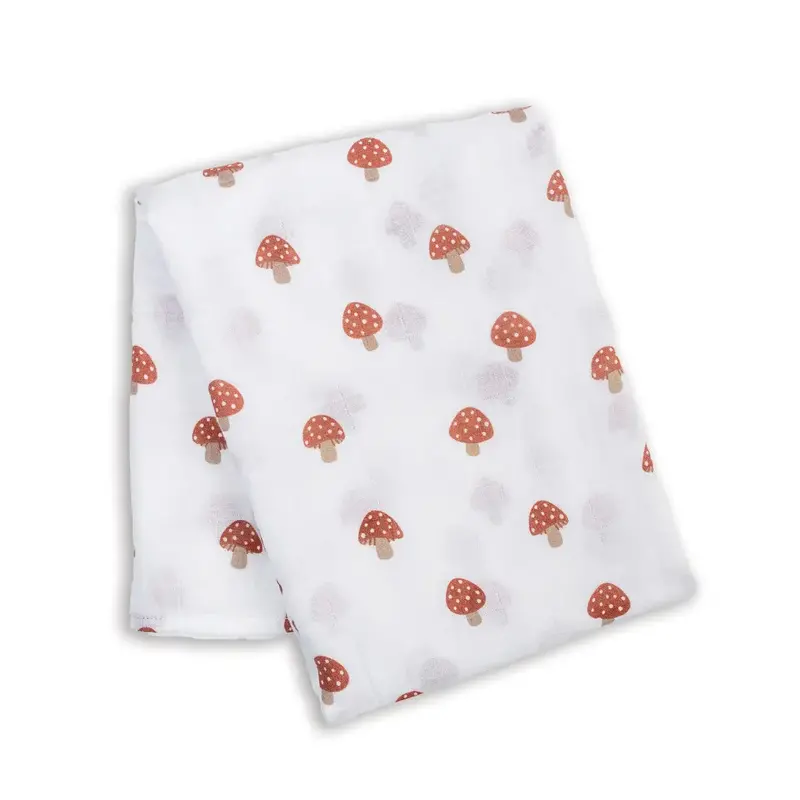 Lulujo Lulujo Muslin Swaddle Mushrooms 40" x 40"