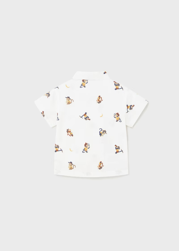 Mayoral Mayoral Button Tshirt AOP Bongo White/Banana