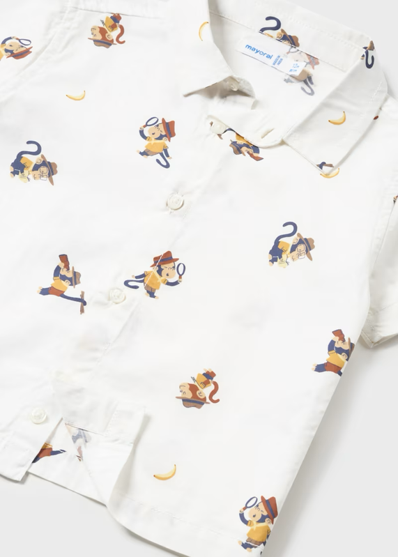 Mayoral Mayoral Button Tshirt AOP Bongo White/Banana