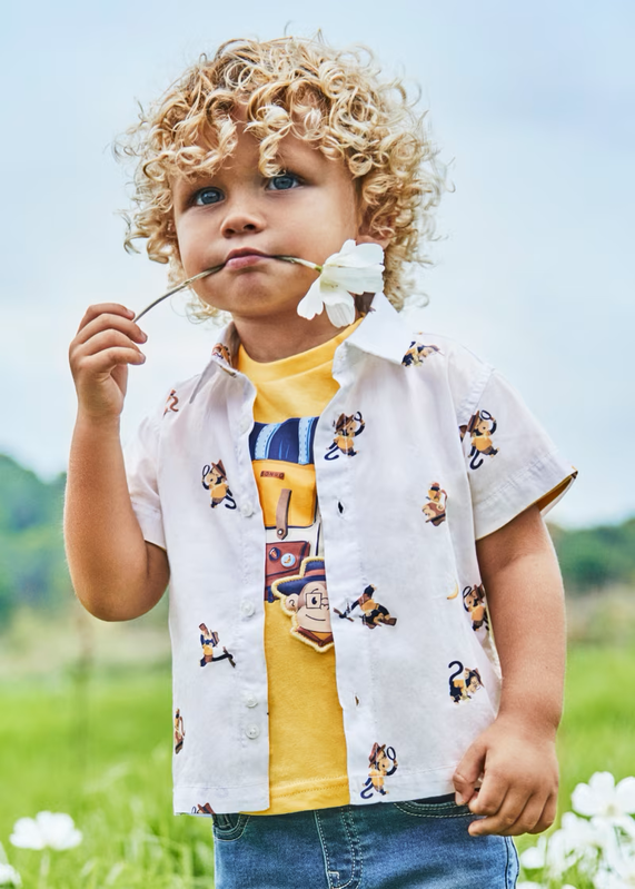 Mayoral Mayoral Button Tshirt AOP Bongo White/Banana