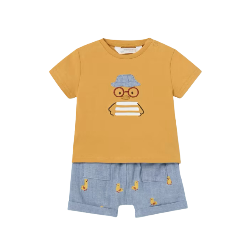 Mayoral Mayoral Ducky Shirt and Short Set Corn