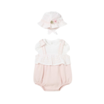Mayoral Mayoral 2pc Overall w/ Hat Pink/Nude