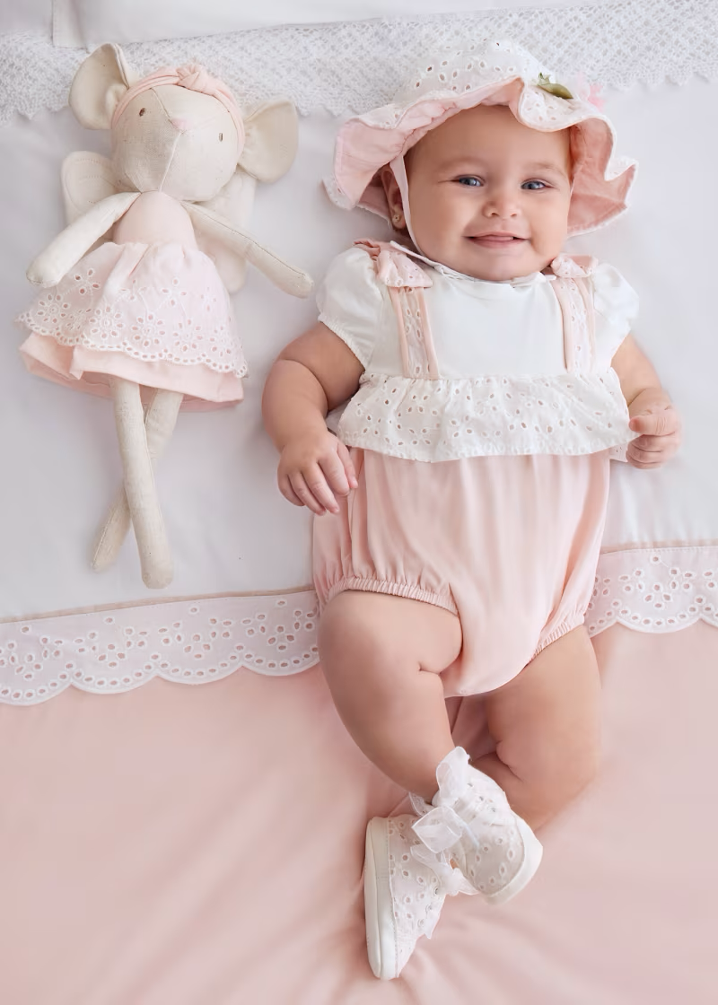 Mayoral Mayoral 2pc Overall w/ Hat Pink/Nude