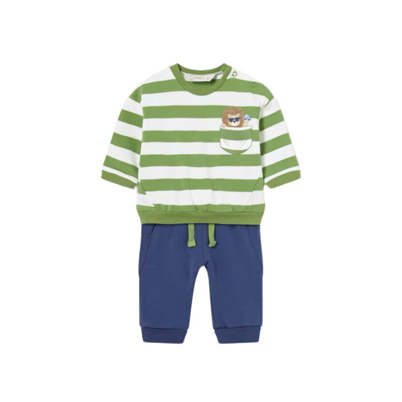 Mayoral Mayoral 2pc Striped Pullover w/ Blue Pant