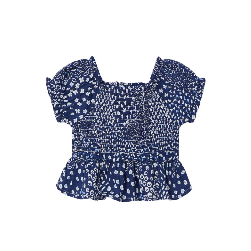 Mayoral Mayoral Ruffled Blouse Blue Ink