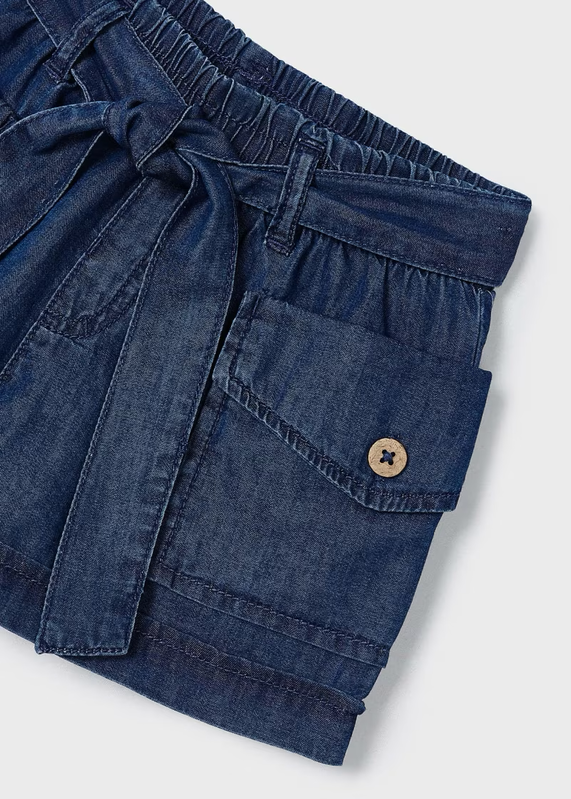 Mayoral Mayoral Shorts w/Tie Belt Dark Denim