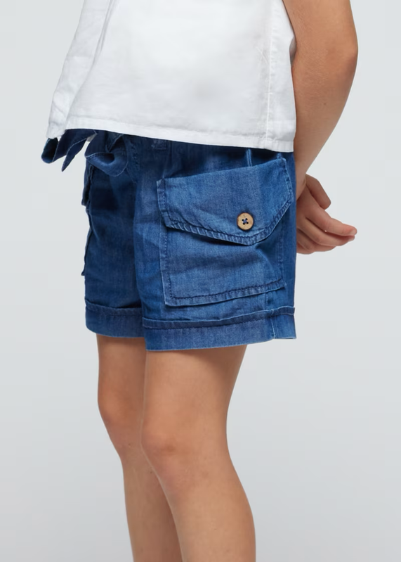 Mayoral Mayoral Shorts w/Tie Belt Dark Denim