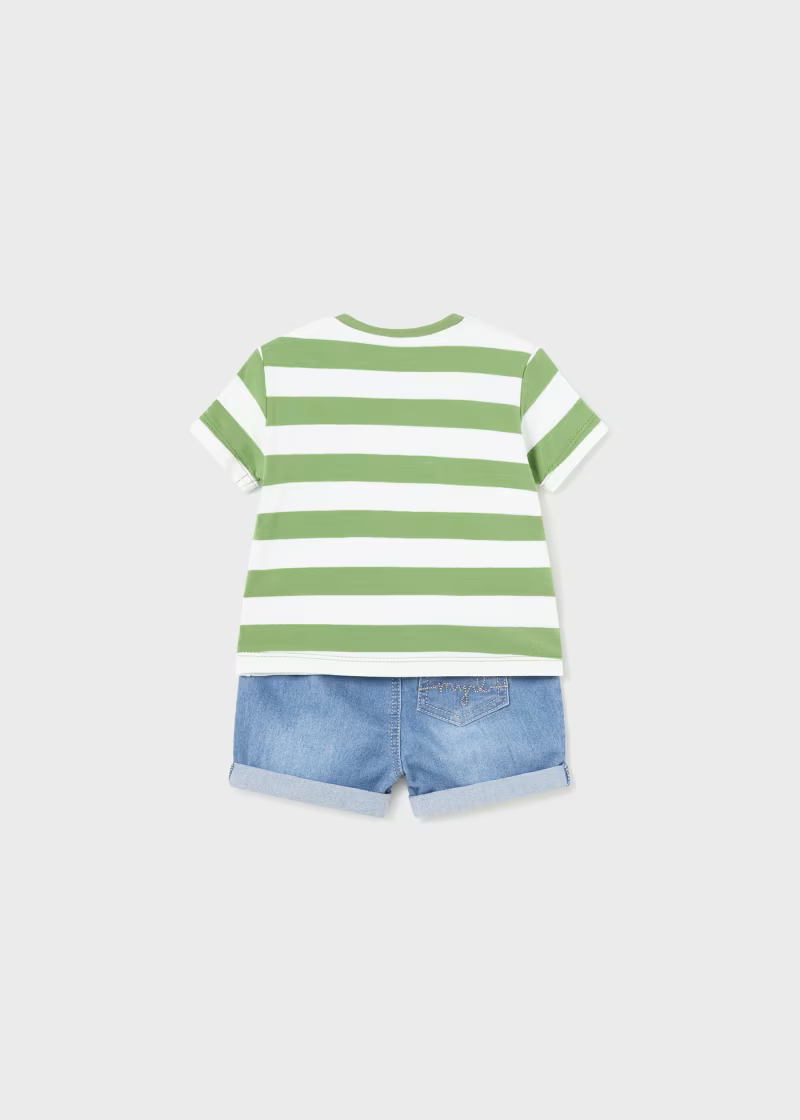 Mayoral Mayoral 2pc Denim Shorts Set Kale