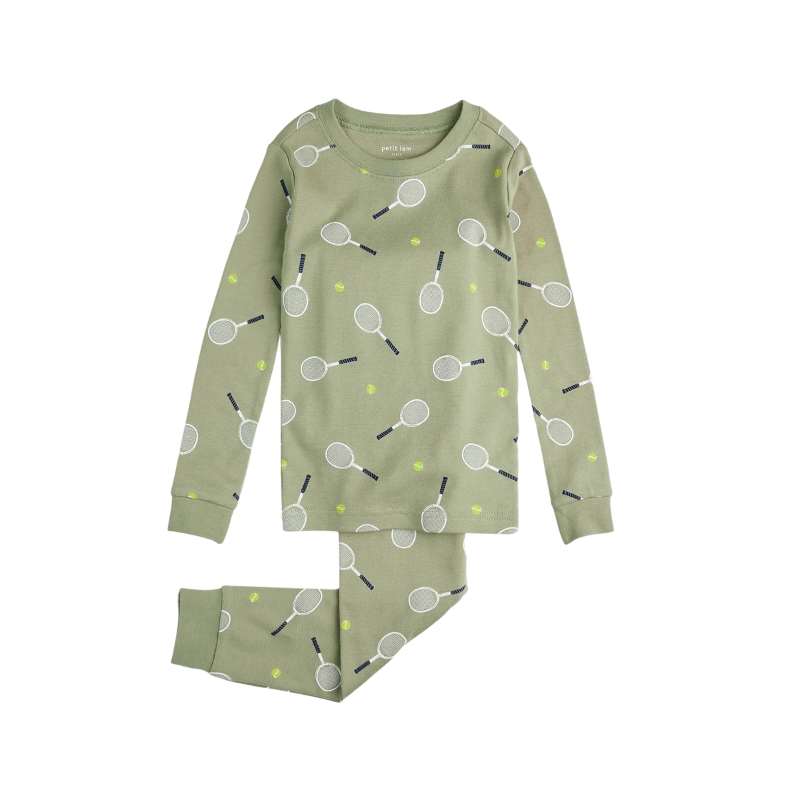 Petit Lem Petit Lem 2pc LS Pajamas Tennis Green