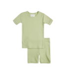 Petit Lem Petit Lem S/S 2pc Ribbed Short Pajamas Lime Green