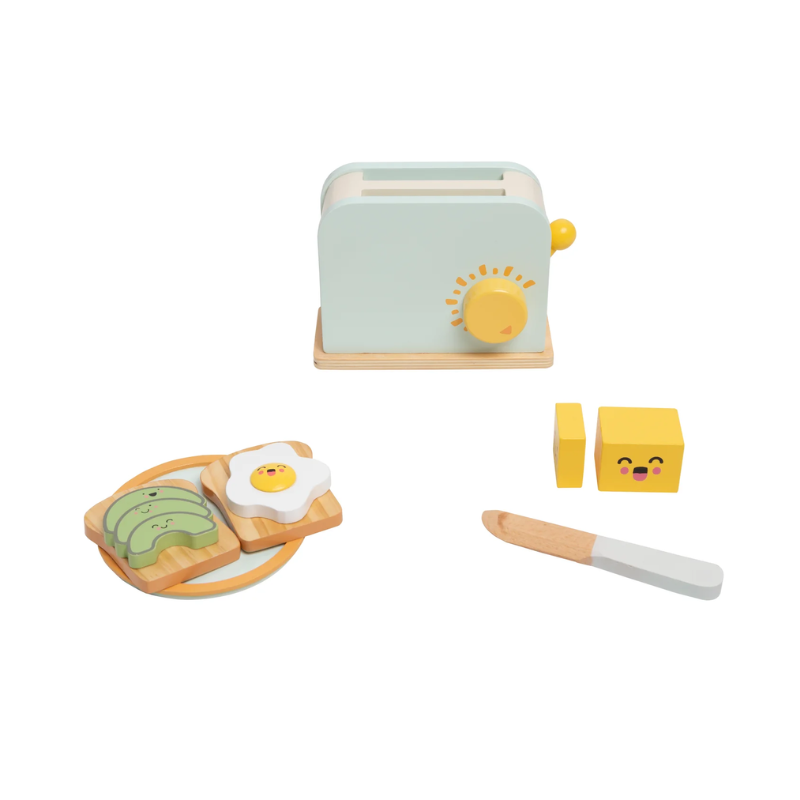 Pear Head Pear Head Wooden Toaster Toy Brunch Set