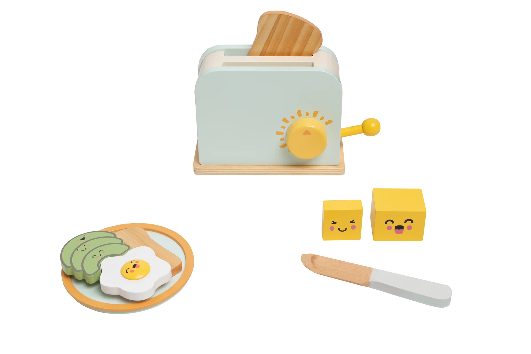 Pear Head Pear Head Wooden Toaster Toy Brunch Set