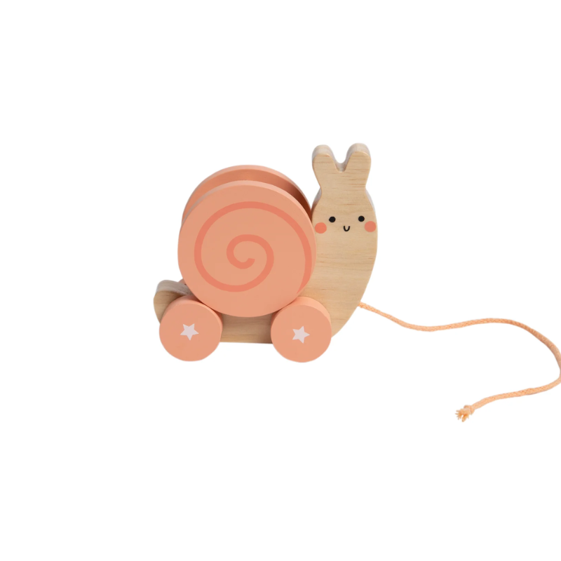 Pear Head Pear Head Wooden Snail Pull Toy & Rattle