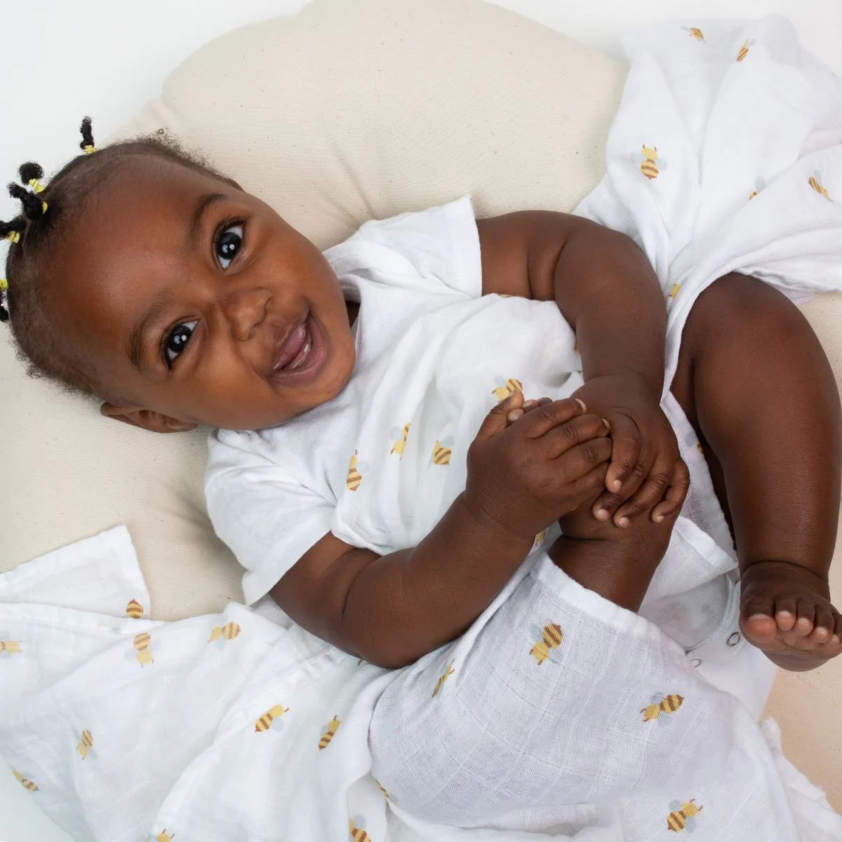 Lulujo Lulujo Muslin Swaddle Bees 40" x 40"