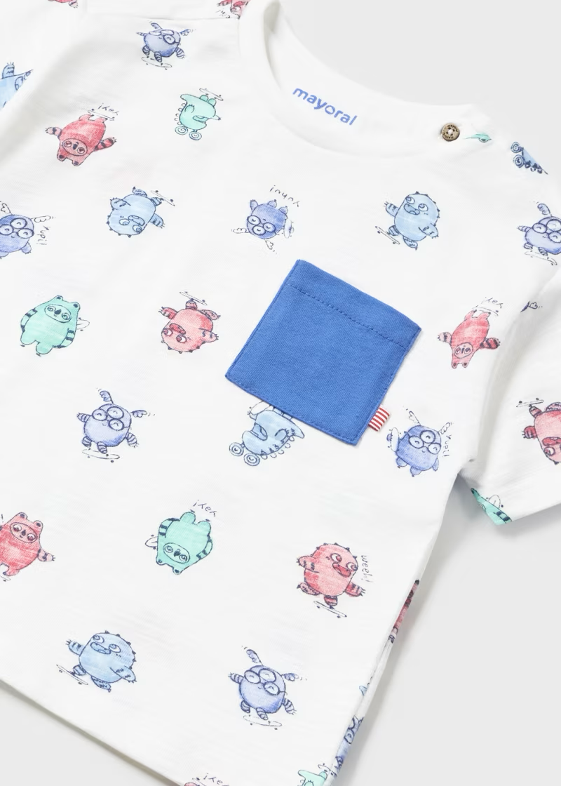 Mayoral Mayoral Tshirt AOP Monsters White