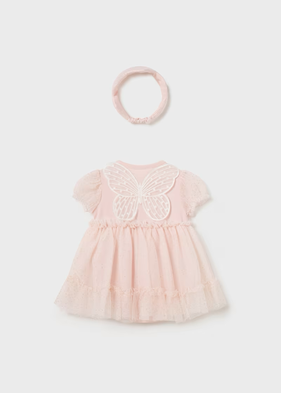 Mayoral Mayoral Dress & Headband Set Nude/Pink