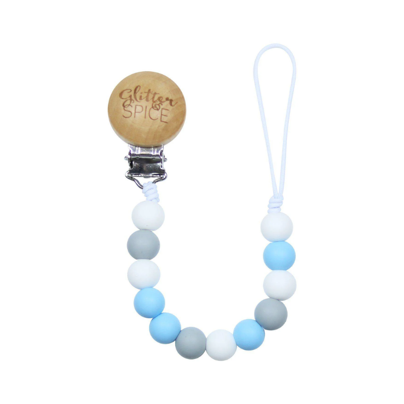 Glitter & Spice Glitter & Spice Pacifier Clip Noah