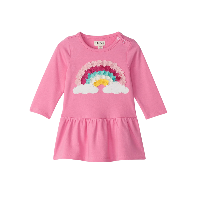 Hatley Hatley Graphic Dress Cloud Flounce Aurora Pink