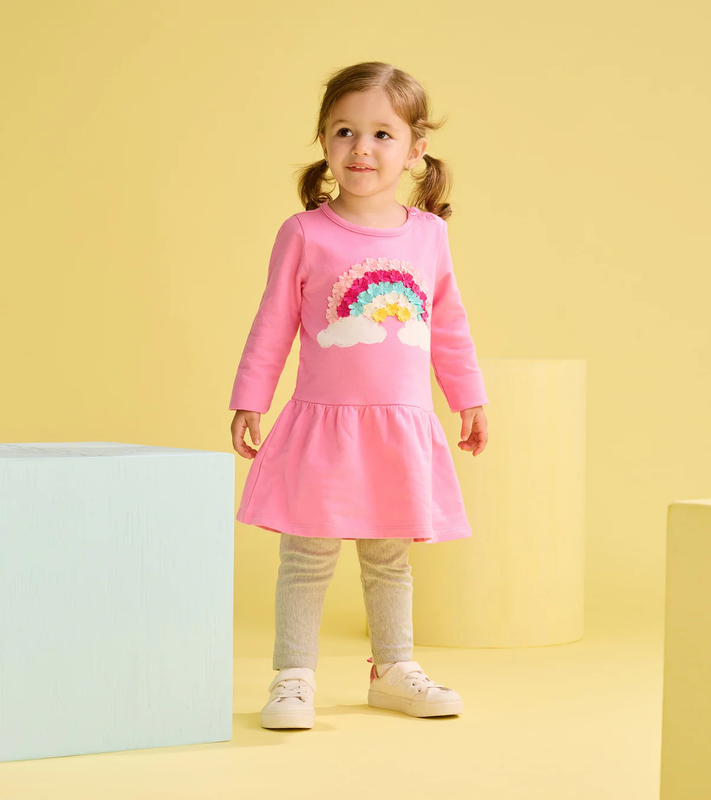 Hatley Hatley Graphic Dress Cloud Flounce Aurora Pink