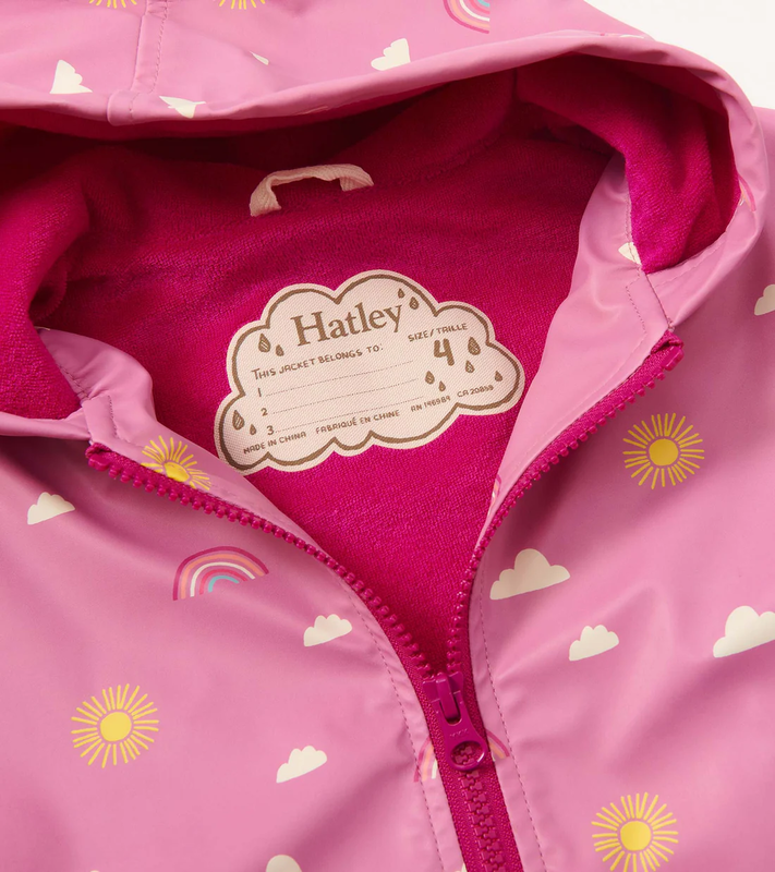 Hatley Hatley Zip Up Rain Jacket Sun Charms Mauve Orchid