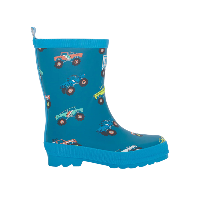 Hatley Hatley Matte Rain Boots Monster Trucks Moroccan Blue