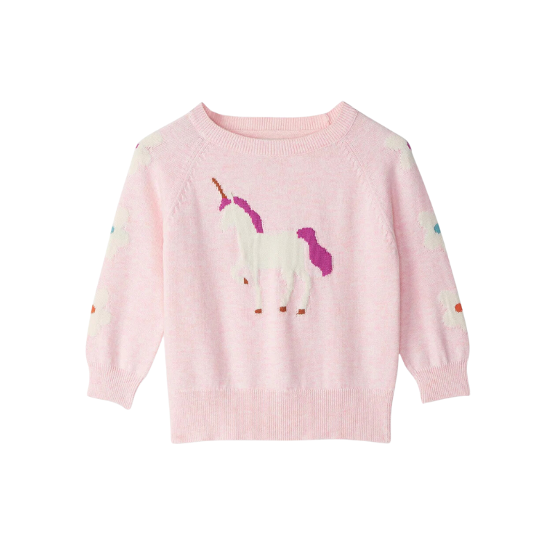 Hatley Hatley Pullover Sweater Unicorn Rose Elegance